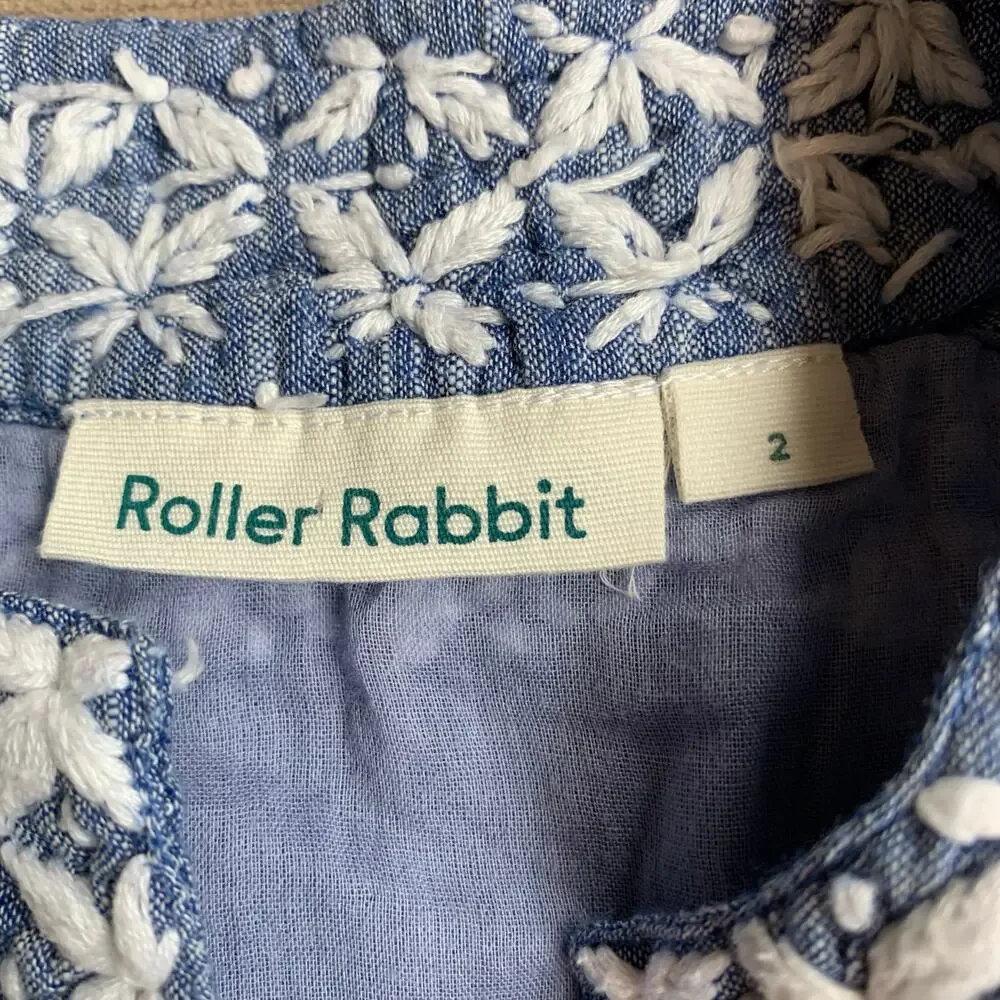 Roller Rabbit Chambray Embroidered dress
